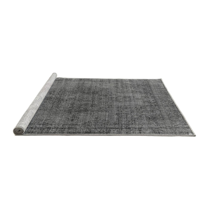 Sideview of Machine Washable Oriental Gray Industrial Rug, wshurb1052gry