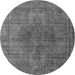 Round Oriental Gray Industrial Rug, urb1052gry