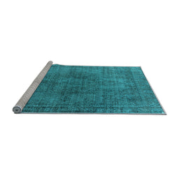 Sideview of Machine Washable Oriental Light Blue Industrial Rug, wshurb1052lblu