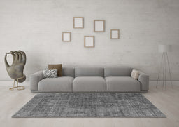 Machine Washable Oriental Gray Industrial Rug in a Living Room,, wshurb1052gry
