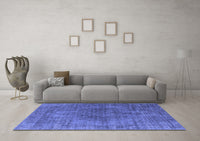 Machine Washable Oriental Blue Industrial Rug, wshurb1052blu