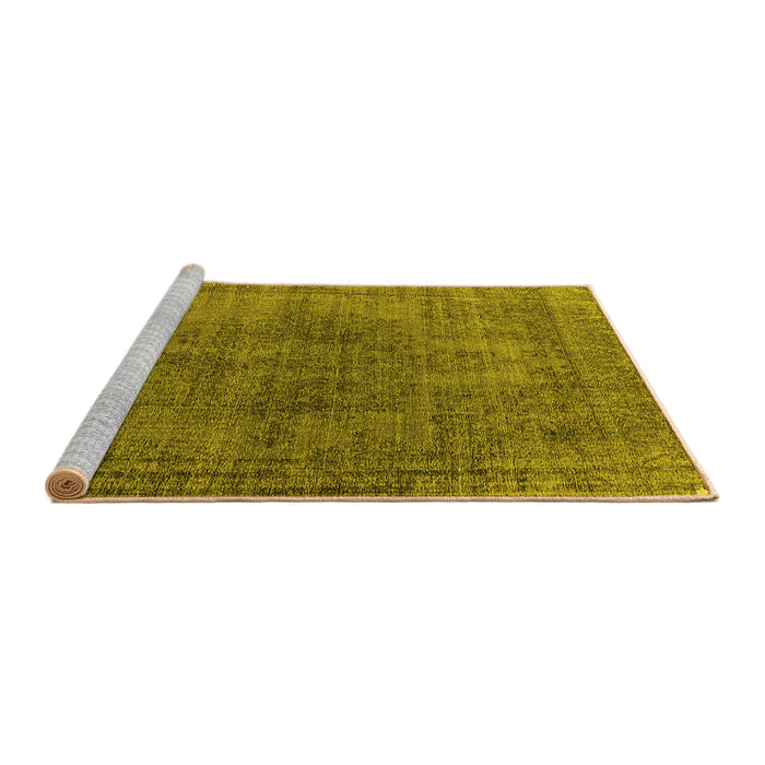 Sideview of Machine Washable Oriental Yellow Industrial Rug, wshurb1052yw
