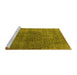 Sideview of Machine Washable Oriental Yellow Industrial Rug, wshurb1052yw