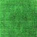 Square Oriental Green Industrial Rug, urb1052grn