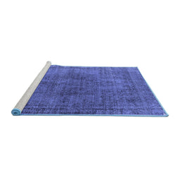 Sideview of Machine Washable Oriental Blue Industrial Rug, wshurb1052blu