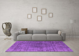 Machine Washable Oriental Purple Industrial Area Rugs in a Living Room, wshurb1052pur