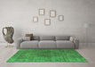 Machine Washable Oriental Emerald Green Industrial Area Rugs in a Living Room,, wshurb1052emgrn