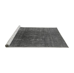 Sideview of Machine Washable Oriental Gray Industrial Rug, wshurb1053gry