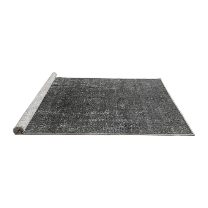 Sideview of Machine Washable Oriental Gray Industrial Rug, wshurb1053gry
