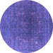 Round Oriental Purple Industrial Rug, urb1053pur