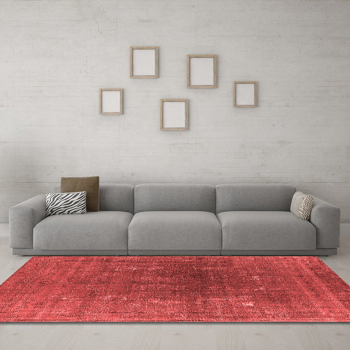 Industrial Red Washable Rugs