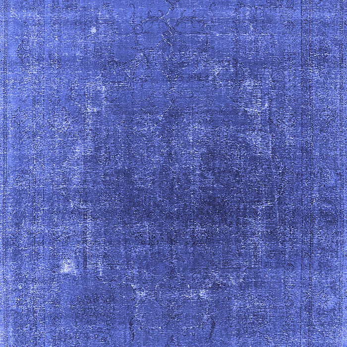 Machine Washable Oriental Blue Industrial Rug, wshurb1053blu