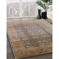 Mid-Century Modern Brown Oriental Rug, urb1054