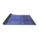 Sideview of Oriental Blue Industrial Rug, urb1054blu