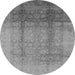 Round Oriental Gray Industrial Rug, urb1054gry