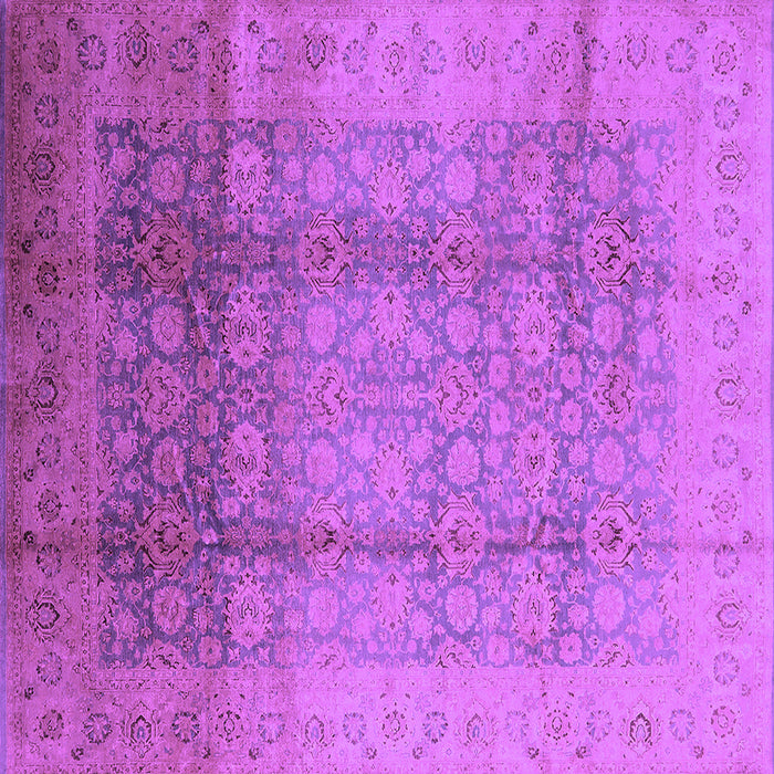 Square Machine Washable Oriental Purple Industrial Area Rugs, wshurb1054pur