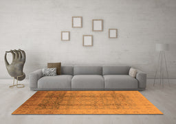 Machine Washable Oriental Orange Industrial Area Rugs in a Living Room, wshurb1054org