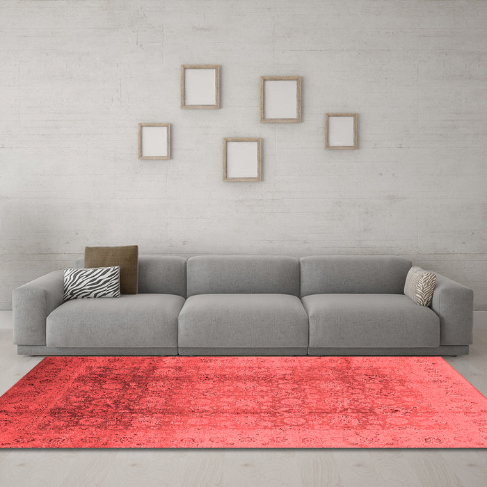 Industrial Red Washable Rugs