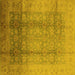 Square Oriental Yellow Industrial Rug, urb1054yw