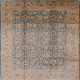 Square Mid-Century Modern Brown Oriental Rug, urb1054