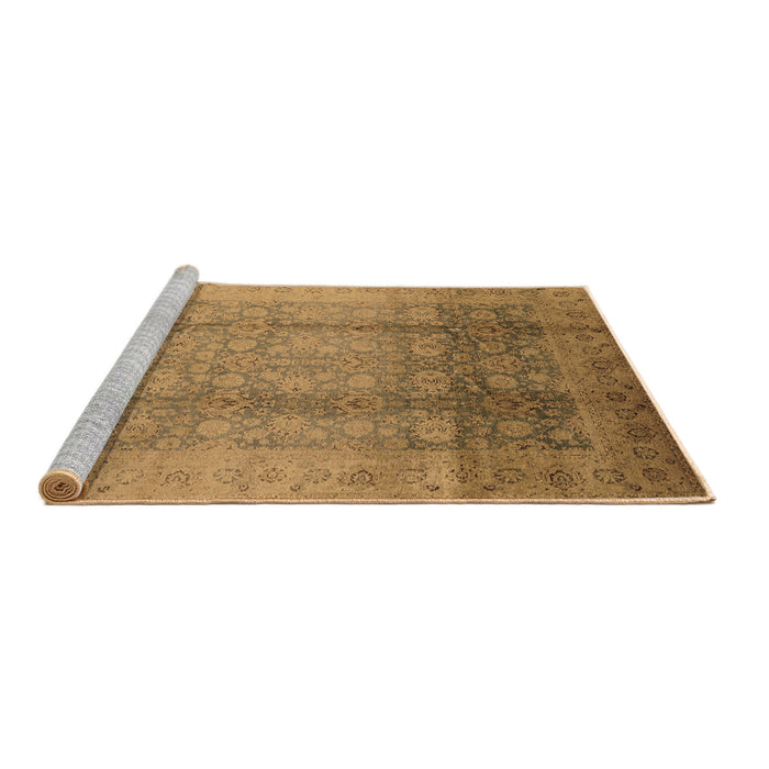 Sideview of Machine Washable Oriental Brown Industrial Rug, wshurb1054brn