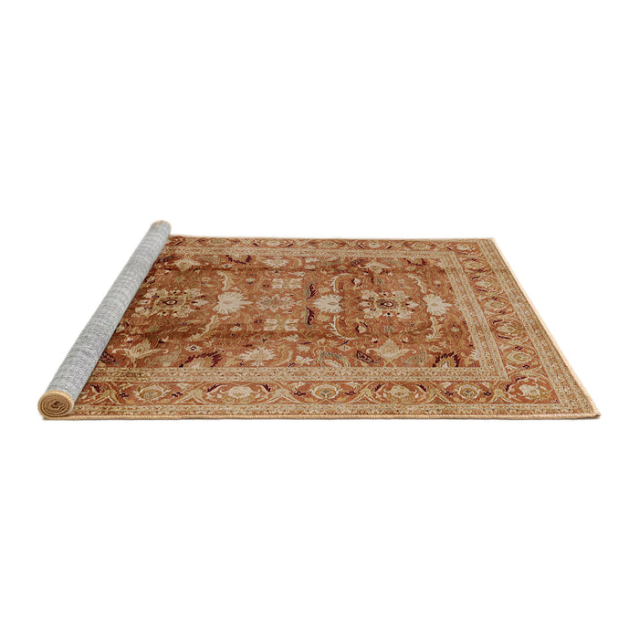Sideview of Machine Washable Industrial Modern Mahogany Brown Rug, wshurb1055