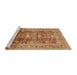 Sideview of Machine Washable Industrial Modern Mahogany Brown Rug, wshurb1055