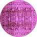 Round Oriental Purple Traditional Rug, urb1055pur