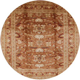 Round Machine Washable Industrial Modern Mahogany Brown Rug, wshurb1055