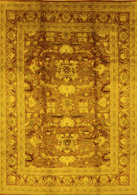 Oriental Yellow Traditional Rug, urb1055yw
