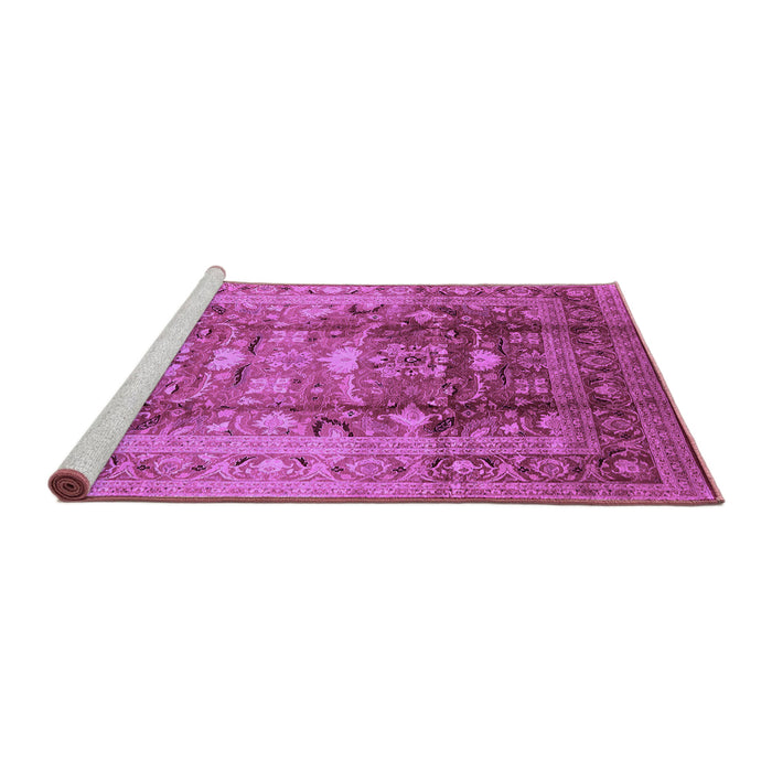 Sideview of Machine Washable Oriental Purple Traditional Area Rugs, wshurb1055pur