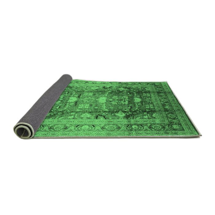 Sideview of Oriental Emerald Green Traditional Rug, urb1055emgrn