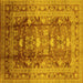 Square Oriental Yellow Traditional Rug, urb1055yw