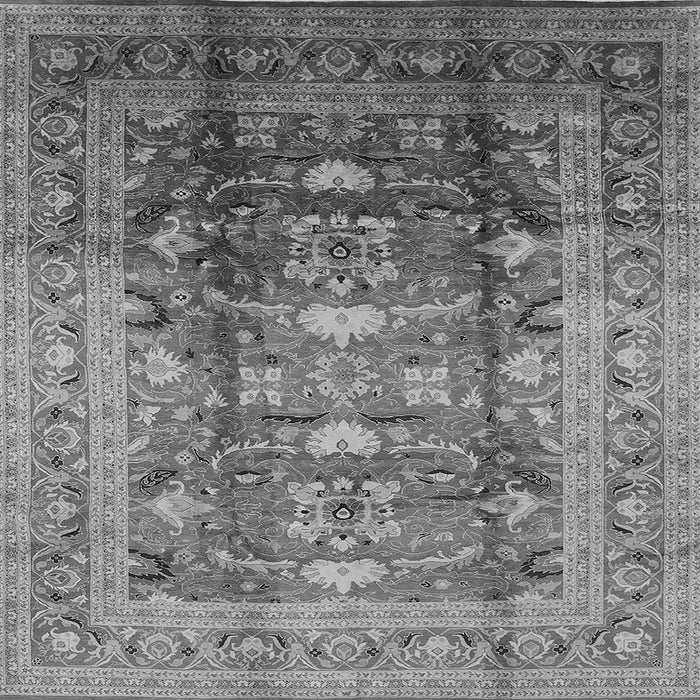 Square Machine Washable Oriental Gray Traditional Rug, wshurb1055gry