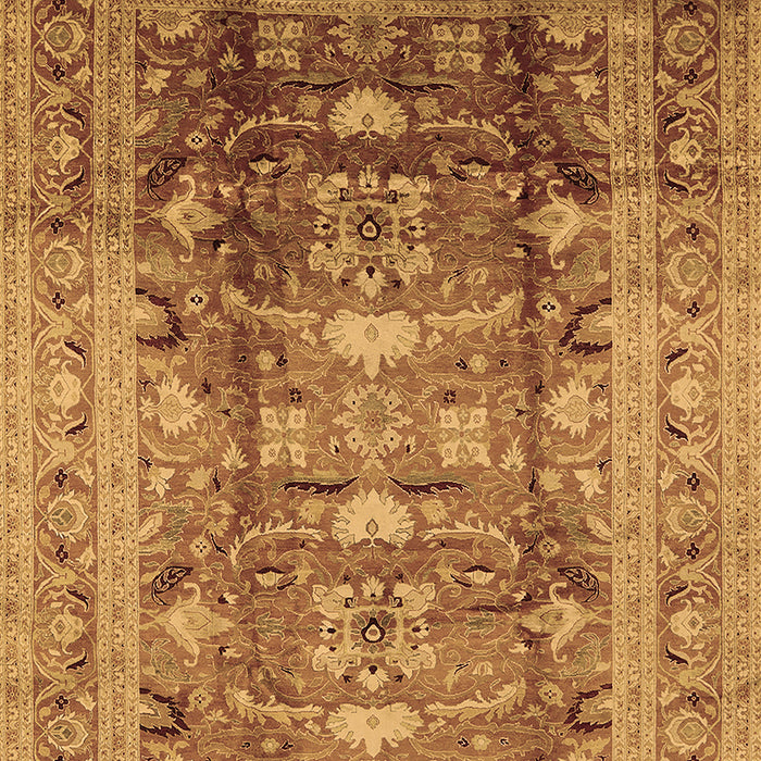 Machine Washable Oriental Brown Traditional Rug, wshurb1055brn