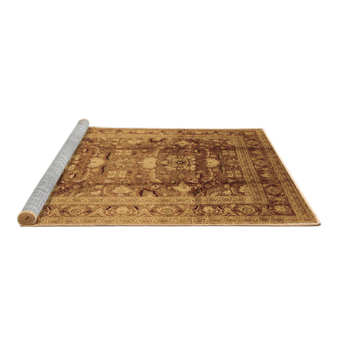 Sideview of Machine Washable Oriental Brown Traditional Rug, wshurb1055brn