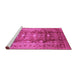 Sideview of Machine Washable Oriental Pink Traditional Rug, wshurb1055pnk