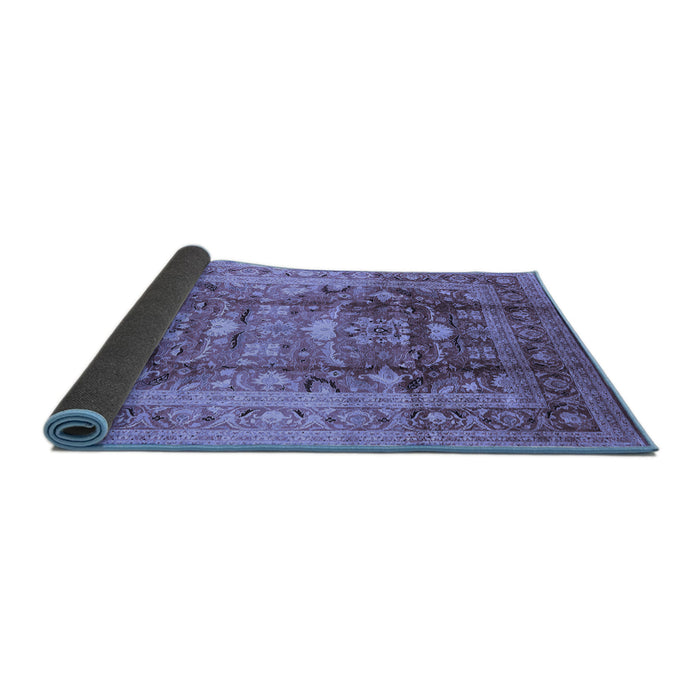 Sideview of Oriental Blue Traditional Rug, urb1055blu