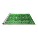 Sideview of Machine Washable Oriental Emerald Green Traditional Area Rugs, wshurb1055emgrn