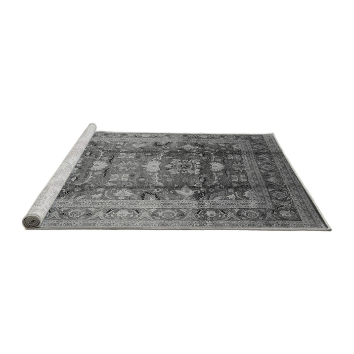Sideview of Machine Washable Oriental Gray Traditional Rug, wshurb1055gry