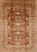 Mid-Century Modern Mahogany Brown Oriental Rug, urb1055