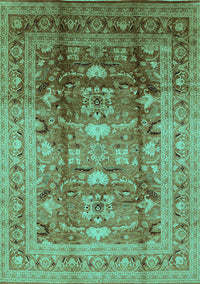Oriental Turquoise Traditional Rug, urb1055turq
