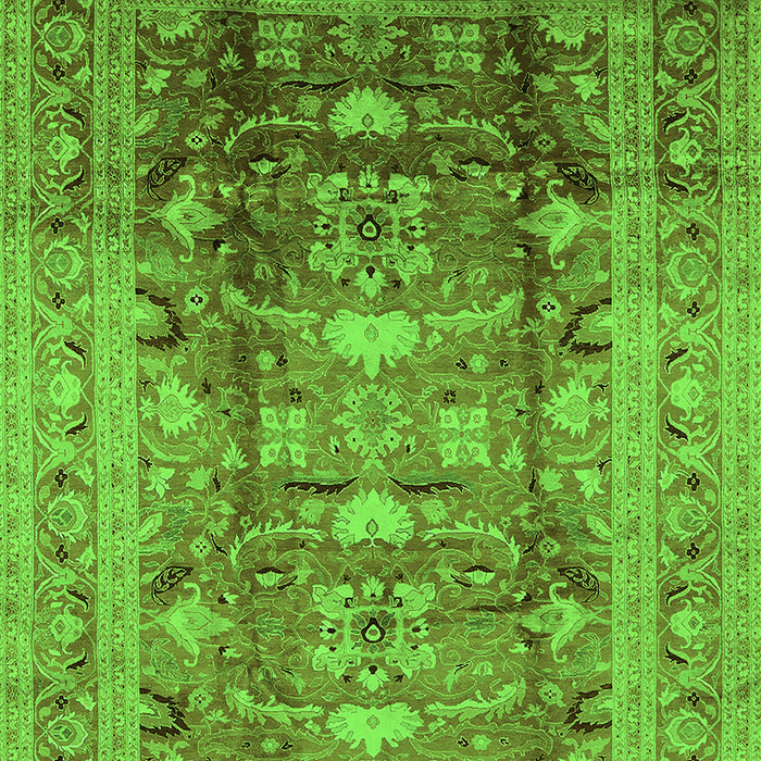 Machine Washable Oriental Green Traditional Area Rugs, wshurb1055grn
