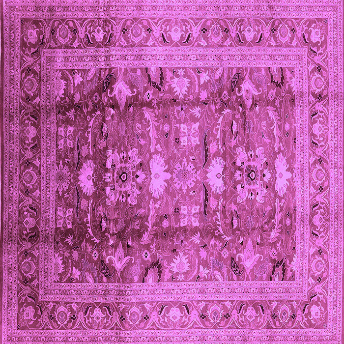 Square Machine Washable Oriental Purple Traditional Area Rugs, wshurb1055pur