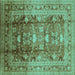 Square Oriental Turquoise Traditional Rug, urb1055turq