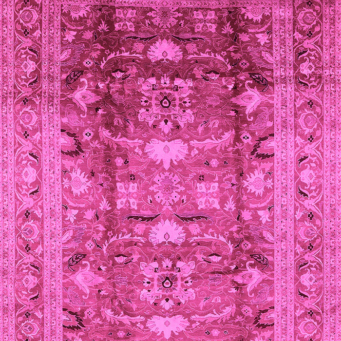 Machine Washable Oriental Pink Traditional Rug, wshurb1055pnk