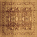 Square Oriental Brown Traditional Rug, urb1055brn