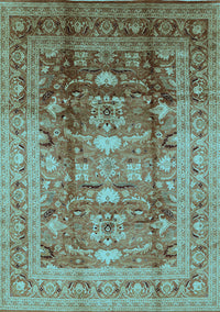 Oriental Light Blue Traditional Rug, urb1055lblu