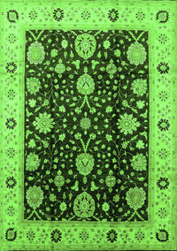 Oriental Green Traditional Rug, urb1056grn