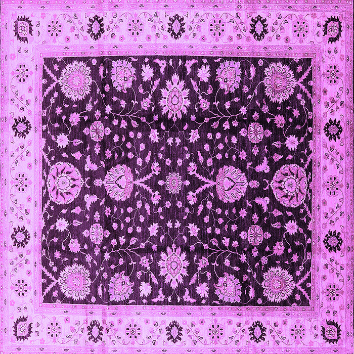 Square Machine Washable Oriental Purple Traditional Area Rugs, wshurb1056pur
